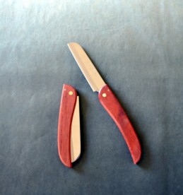 折込式フルーツナイフ（大） 朱丹柄 90mm