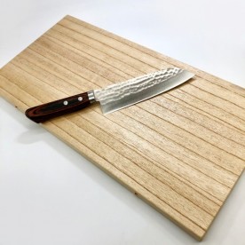 桐箪笥職人が作った越前桐のまな板（大） と 鋭く良く切れる三徳庖丁のセット